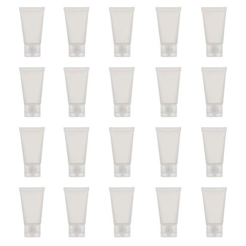 B Baosity 20 Pedazos Botella Miniatura para Crema de Limpiador Facial 30 ml Frasco Cosmético Rellenable para Viaje - Frasted-Flip Cap