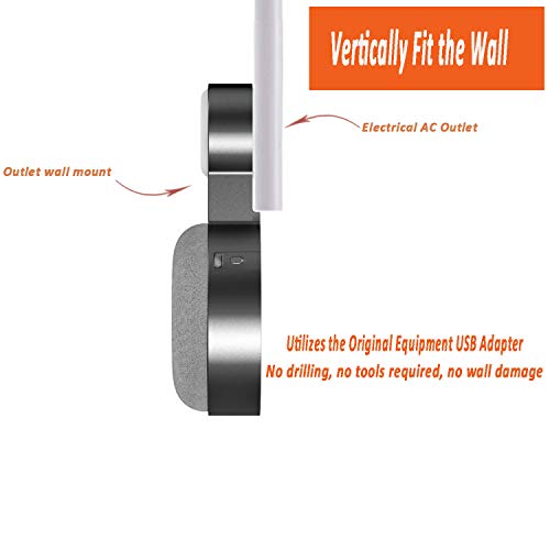 Baaletc Soporte de Pared Outlet para Google Home Mini/Nest Mini (2nd Gen) Asistente de Altavoz, Altavoz Inteligente, Manejo de Cable Incorporado
