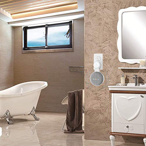 Baaletc Soporte de Pared Outlet para Google Home Mini/Nest Mini (2nd Gen) Asistente de Altavoz, Altavoz Inteligente, Manejo de Cable Incorporado