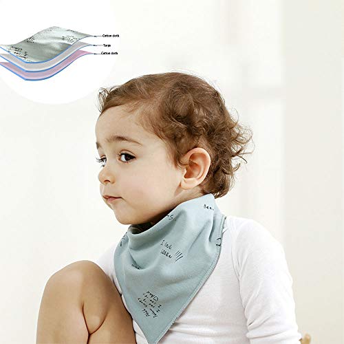 Baberos Bebe Bandana, ZoneYan Bandana Bebe Niña, Baberos para Babas, Bandana Bebe Algodon Organico, Baberos con 2 Ajustables Botón a Presión, 5 Piezas