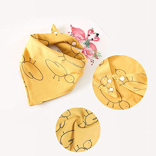 Baberos Bebe Bandana, ZoneYan Bandana Bebe Niña, Baberos para Babas, Bandana Bebe Algodon Organico, Baberos con 2 Ajustables Botón a Presión, 5 Piezas