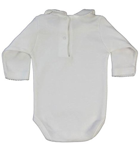 BABIDU Body Cuello Algodon, Blanco, 12 Meses Bebe-Unisex