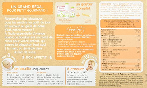 BabyBio Petits Boudoirs- Galletas de dentición con aceite esencial de naranja dulce - BIO - 120 g