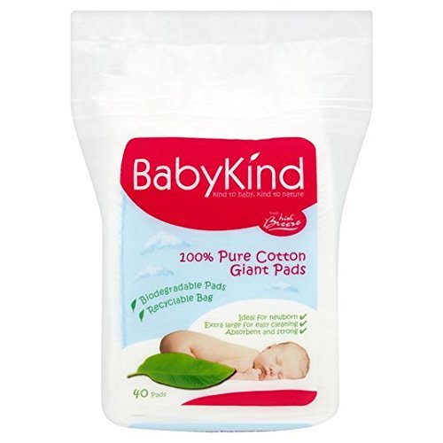 Babykind almohadillas de algodón gigantes. 40 por paquete
