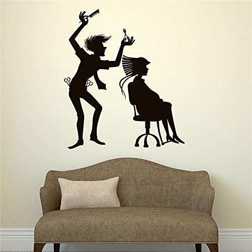 BailongXiao Pegatinas de Pared para Habitaciones de niños Peinado de peluquería Esteticista Pegatina de Vinilo decoración del hogar Pegatina de Pared Pegatina de Vida 87x100cm