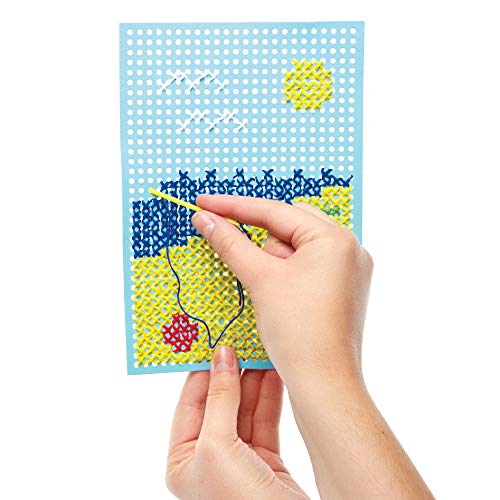 Baker Ross- Kits de Punto de Cruz (Pack de 6) -Manualidades Infantiles para Coser y exhibir