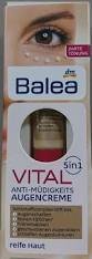 Balea Vital antifatiga eye-cream 5 in1 – Ayuda a reducir líneas, arrugas, Hinchazón y sombras (15ml) – para piel madura edad 40 A 60 + (no probado en animales).
