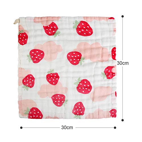 Ballery Toalla Facial Infantil, 10 Piezas Toallas de Muselina para Bebés Toalla De Gasa, Muselina Facial Infantil Algodón Dibujos Animados Paños de Muselina para Niños, 30 * 30 CM