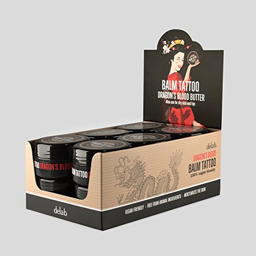 Balm Tattoo Dragon's Blood - Manteca vegana hidratante para durante y después de tatuarse, estrecha los poros para evitar que los colores se desvanezcan