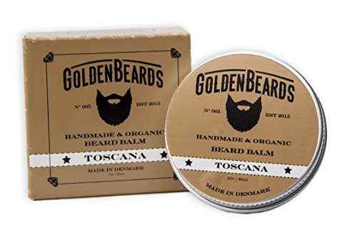 Bálsamo Orgánico para Barba - Toscana - 60ml - 100% natural * Golden BEARDS* Aceite de Jojoba y aceite de argán y albaricoque. Nuestros productos son 100% Orgánicos, Naturales y realizados a mano