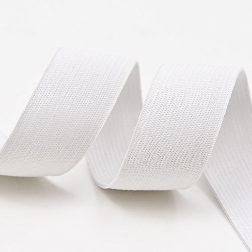 Banda elástica blanca para la ropa personalizada y Artesanía DIY Hogar 10 metros, 2.5 cm en ancho