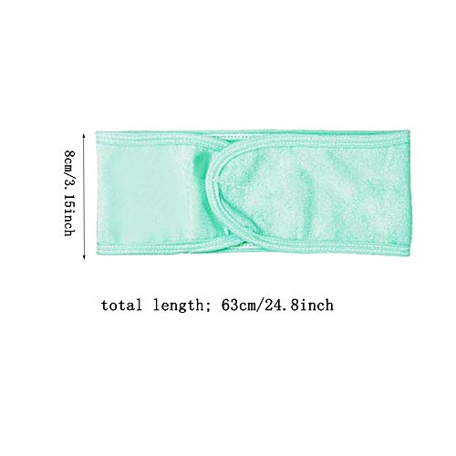 Banda Felpa Con Maquillaje Diadema Para Limpiar La Cara Banda De Baño SPA Toalla Ajustable Para El Cabello Diademas De Banda Cosmética Banda De Pelo Grueso Verde Menta Rosa Beige Gris Claro 4 Pcs