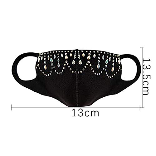 Bandanas de algodón de lentejuelas para mujer reutilizable con incrustaciones de diamantes Personalidad brillante, reutilizable y lavable,enviada desde España