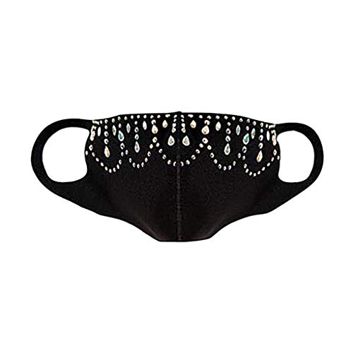 Bandanas de algodón de lentejuelas para mujer reutilizable con incrustaciones de diamantes Personalidad brillante, reutilizable y lavable,enviada desde España