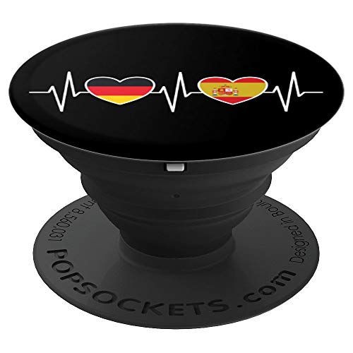 Banderas de Alemania y España Banderas de Alemania y España PopSockets Agarre y Soporte para Teléfonos y Tabletas