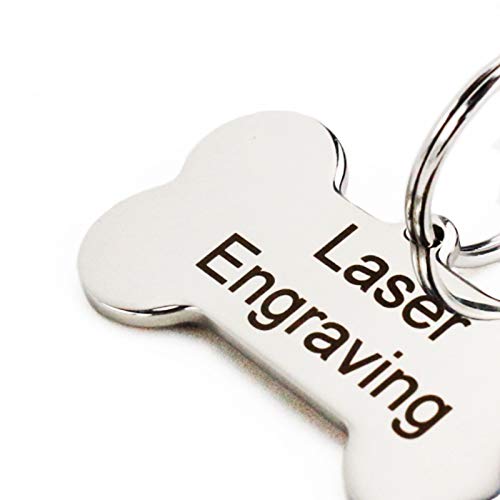 Bangoo Chapa Perro grabada Personalizada Etiqueta de identificación de Mascota Hecha de Acero Inoxidable en Diferentes Formas