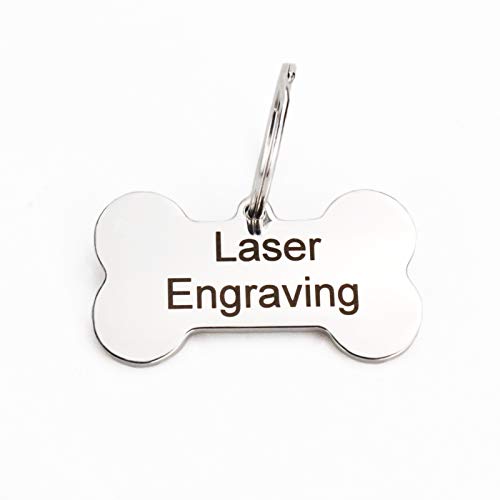 Bangoo Chapa Perro grabada Personalizada Etiqueta de identificación de Mascota Hecha de Acero Inoxidable en Diferentes Formas