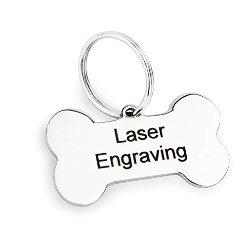 Bangoo Chapa Perro grabada Personalizada Etiqueta de identificación de Mascota Hecha de Acero Inoxidable en Diferentes Formas