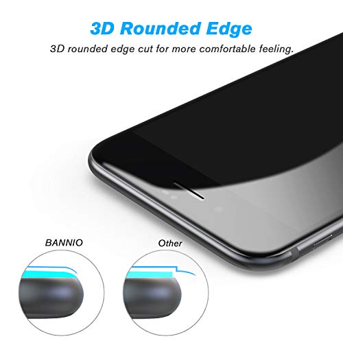 BANNIO Protector de Pantalla iPhone 7 iPhone 8 iPhone SE 2020,[2 Unidades] 3D Cobertura Completa Cristal Templado para iPhone 7/iPhone 8 /SE 2020 con Kit de Instalación,9H Dureza,Sin Burbujas,Negro