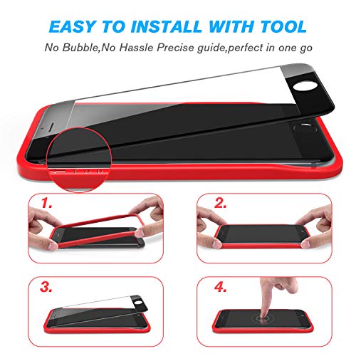 BANNIO Protector de Pantalla iPhone 7 iPhone 8 iPhone SE 2020,[2 Unidades] 3D Cobertura Completa Cristal Templado para iPhone 7/iPhone 8 /SE 2020 con Kit de Instalación,9H Dureza,Sin Burbujas,Negro