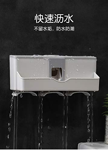 Baño Cepillo de dientes Estante Pared de succión Cepillo Conjunto   de tazas Aseo Enjuague bucal Copa Bastidor Cepillo de dientes Bastidor Estante Familia de tres (3 tazas)