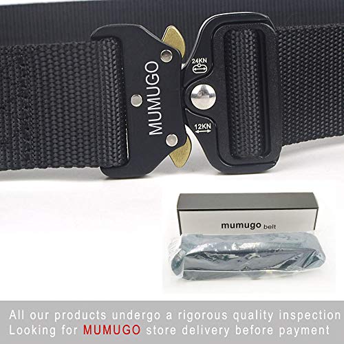 Bansga Cinturón Táctico de los Hombres Estilo Militar con Nosotros Cinturón de Nylon de Alta Resistencia Para el Entrenamiento de Caza Ejército Que se Ejecuta(B-Azul)