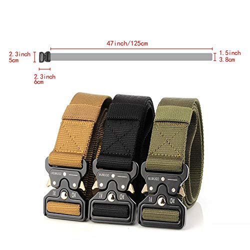 Bansga Cinturón Táctico de los Hombres Estilo Militar con Nosotros Cinturón de Nylon de Alta Resistencia Para el Entrenamiento de Caza Ejército Que se Ejecuta(B-Azul)