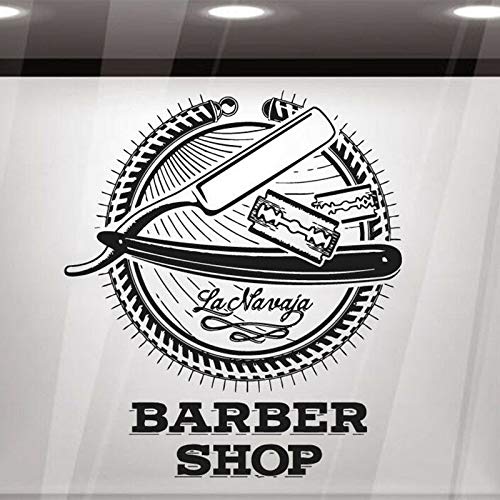 Barber shop logo calcomanía de pared juego de vajilla logo puerta y ventana pegatinas pequeñas peluquería belleza spa decoración de interiores mural creativo