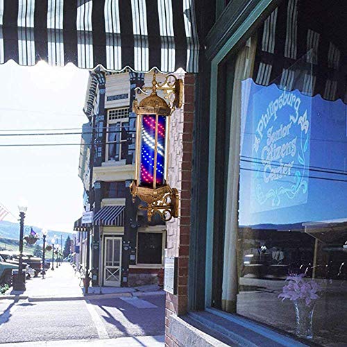 Barber Stick Light Ball Led Barber Pole Peluquería Salón Luz Letrero Tradicional Blanco Azul Iluminadoras Giratorias Con Letrero Led Lámpara De Pared De Luz 90cm / 35in, B