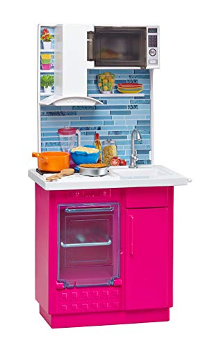Barbie Muebles de la casa, Muñeca y cocina, accesorios casa de muñecas (Mattel DVX54)