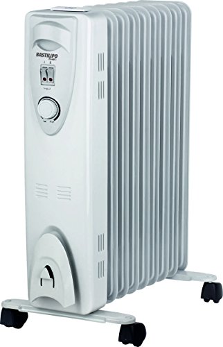 Bastilipo Rac 9-2000W Radiador de Aceite térmico-2000W de 9 Elementos radiantes con humidificador Natural Incluido, 2000 W, Acero, Blanco