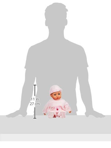 Bayer Design - 93824AA - First Words Baby - Muñeca bebé primeras Palabras (24 Sonidos, 38 cm) - muñeca con un biberón y un Chupete, Color Rosa