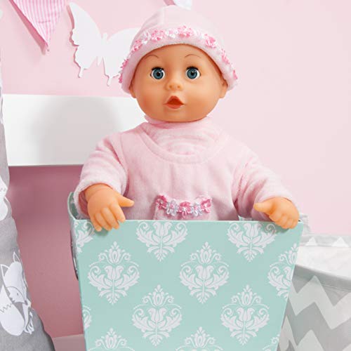 Bayer Design - 93824AA - First Words Baby - Muñeca bebé primeras Palabras (24 Sonidos, 38 cm) - muñeca con un biberón y un Chupete, Color Rosa
