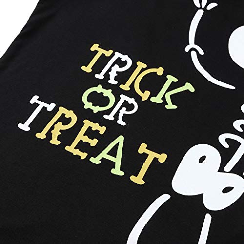 BaZhaHei Conjunto de Pijamas Halloween Pijamas con Estampado de Letras para niños de Halloween para niños + Pantalones Ropa Familiar Camisetas de Manga Larga con Estampado Padre Madre e Hijo Trajes