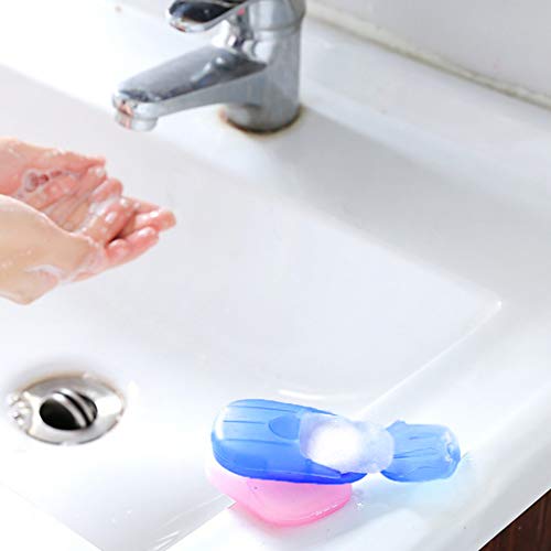 BaZhaHei Tableta de Lavado de Manos Desechable Viaje Llevar Papel de JabóN de BañO JabóN de Papel Desechable Lavado A Mano de Fácil de Llevar para Cuarto de baño