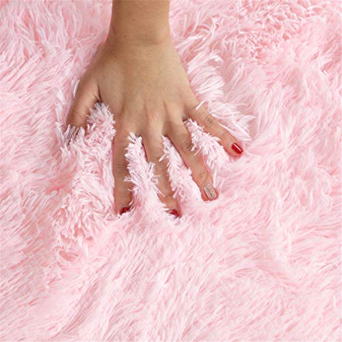 Bbxw Felpa Redondo Alfombra,Fluffy Circunferencia Alfombras,Mullida Carpet para Salón Dormitorio,Suave Moderna Decoracion Alfombra E Diámetro De Pila Largo 100cm