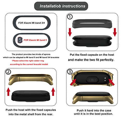 BDIG Correa Compatible Mi Band 5 Correas Metal, Pulsera de Acero Inoxidable Agradable para Mi Band 5 Correa (No Host), Negro