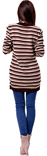 Be Mammy Suéter Jersey Premamá Ropa Maternidad Mujer BESE490(Marrón/Beige, S/M)