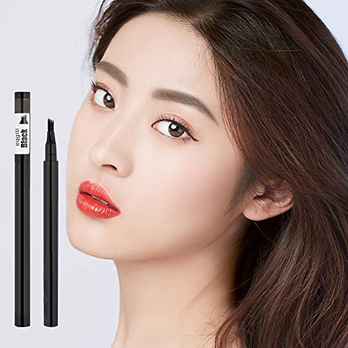 Beashine Lápiz de cejas líquido, 3 unidades de lápiz de tatuaje de cejas con cuatro puntas, lápiz de cejas impermeable de larga duración para mujeres y niñas (café claro)