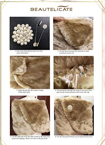 BEAUTELICATE Chal Estola de Pelo Mujer Boleros para Invierno Fiesta Novia Bodas