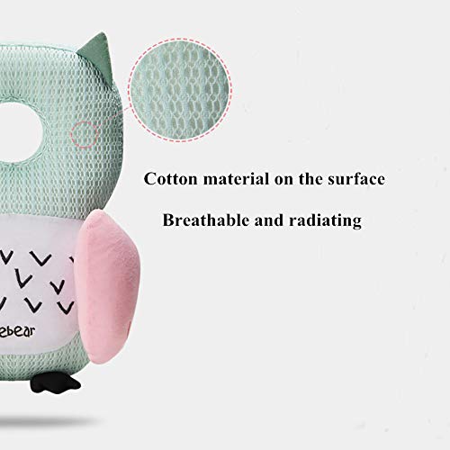 Bebamour Protección para la cabeza del bebé Suave y transpirable Soporte para la cabeza del bebé Almohada para bebés Reposacabezas anti-caídas (Caqui zorro)
