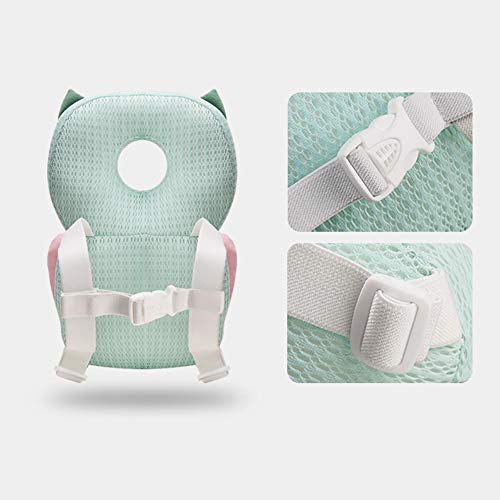 Bebamour Protección para la cabeza del bebé Suave y transpirable Soporte para la cabeza del bebé Almohada para bebés Reposacabezas anti-caídas (Caqui zorro)