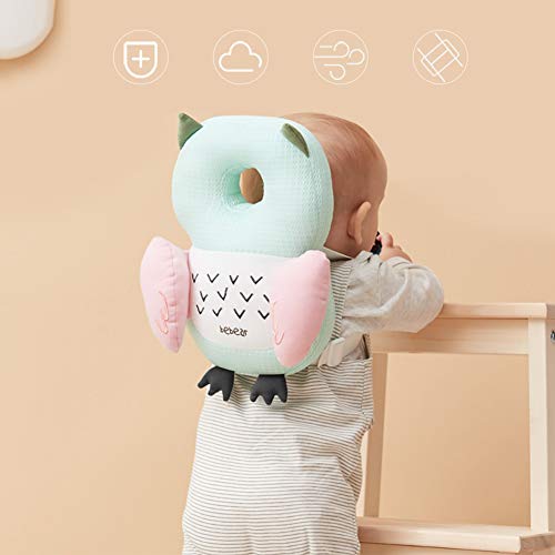 Bebamour Protección para la cabeza del bebé Suave y transpirable Soporte para la cabeza del bebé Almohada para bebés Reposacabezas anti-caídas (Caqui zorro)