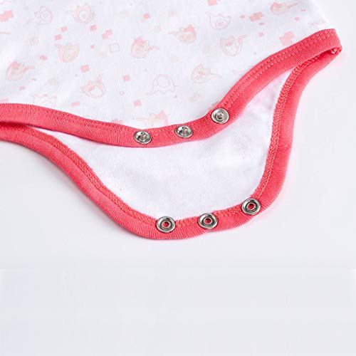 Bebé Body Pack de 3 - Mono Niños Mameluco Manga Larga para Niñas Pijama Trajes de Invierno Algodón Pelele Ropa Elefante Rosado 6-9 Meses