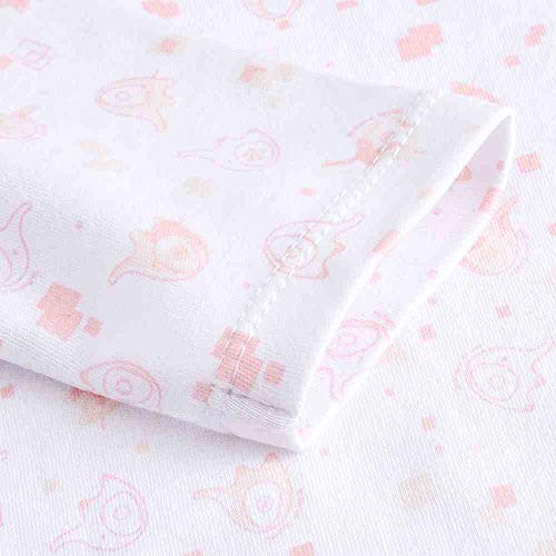 Bebé Body Pack de 3 - Mono Niños Mameluco Manga Larga para Niñas Pijama Trajes de Invierno Algodón Pelele Ropa Elefante Rosado 6-9 Meses