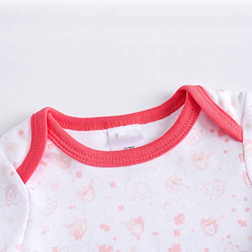 Bebé Body Pack de 3 - Mono Niños Mameluco Manga Larga para Niñas Pijama Trajes de Invierno Algodón Pelele Ropa Elefante Rosado 6-9 Meses