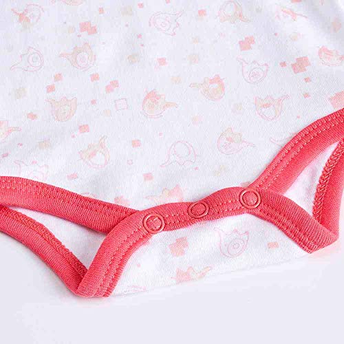 Bebé Body Pack de 3 - Mono Niños Mameluco Manga Larga para Niñas Pijama Trajes de Invierno Algodón Pelele Ropa Elefante Rosado 6-9 Meses