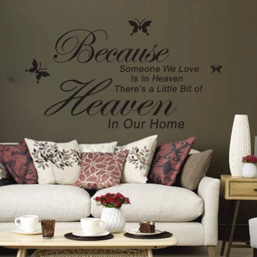 Because Someone We Love is in Heaven Art Quotes Wall Stickers Decal room dÃ‚Â¨Ã‚Â¦cor by Greencolourful