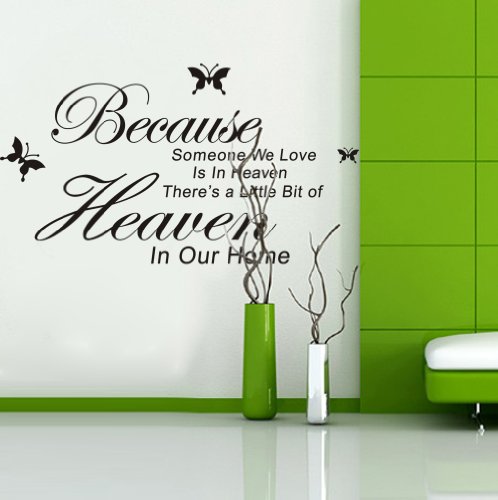 Because Someone We Love is in Heaven Art Quotes Wall Stickers Decal room dÃ‚Â¨Ã‚Â¦cor by Greencolourful