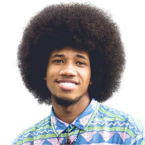 Becus 100% cabello humano rizado corto mullido rizado Afro pelucas para hombres negro natural